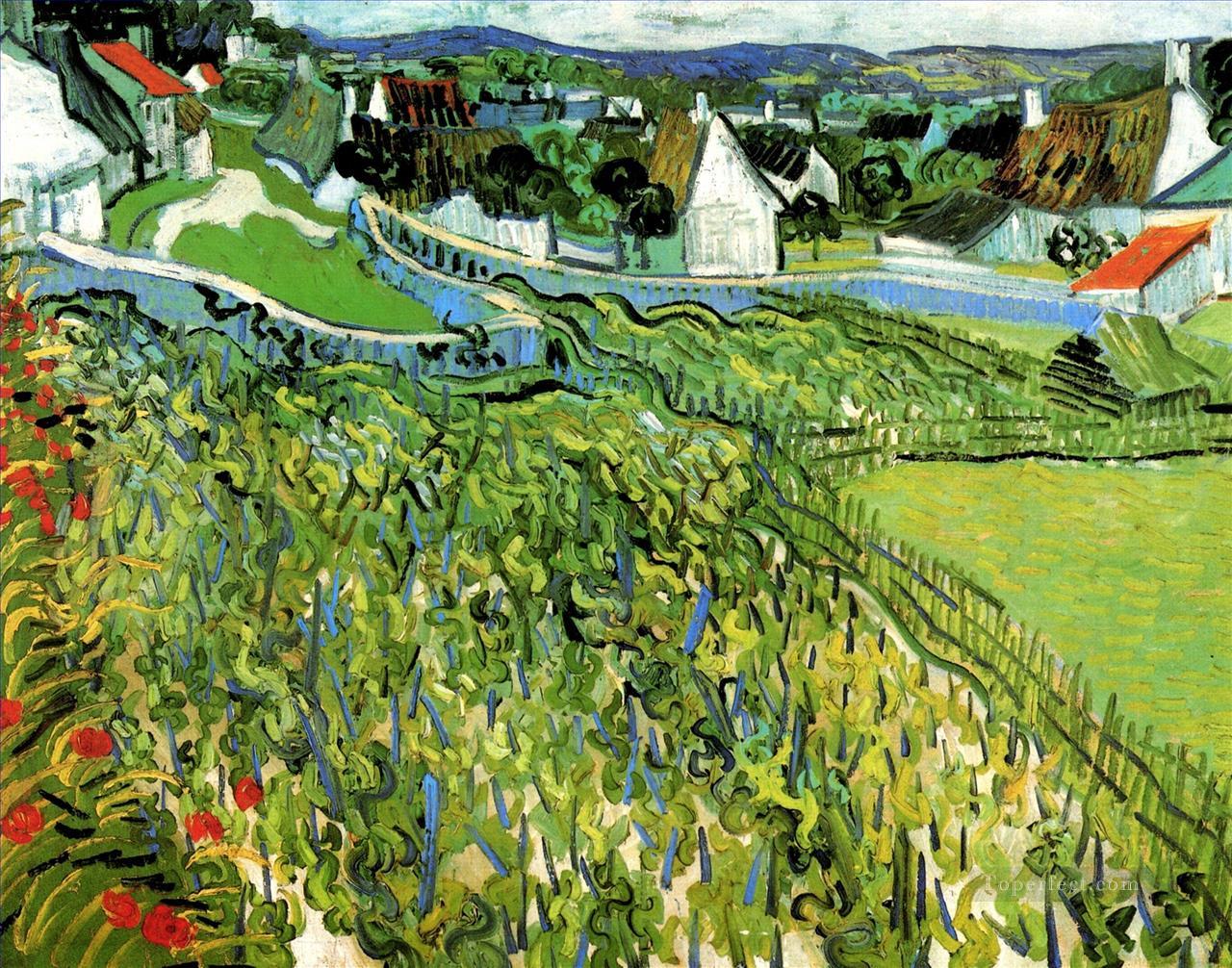 Vineyards with a View of Auvers Vincent van Gogh Oil Paintings